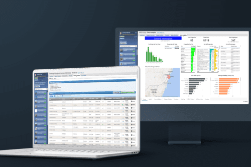 BuildingLink management company dashboard contractor management and building analytics views